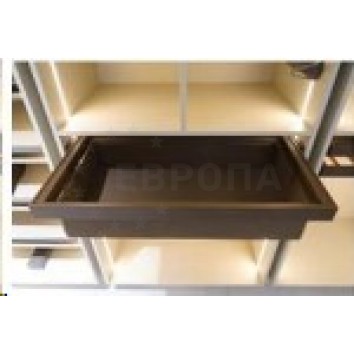 KITforKIT Корзина для белья мод.600 c ДОВ. Алюм+ткань цвет.КОРИЧНЕВЫЙ МА.5322