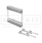 Бутылочница в секц.150 мм с довод. KITforKIT BLU  левая ПЛОСКИЙ ПРУТ хром