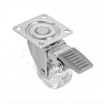 KITfofKIT Опора колесная D=50 на площадке прозрачная со стопором