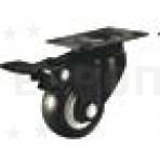 KITforKIT Опора колесная полиуретановая D=40 на площадке со стопором черное колесо